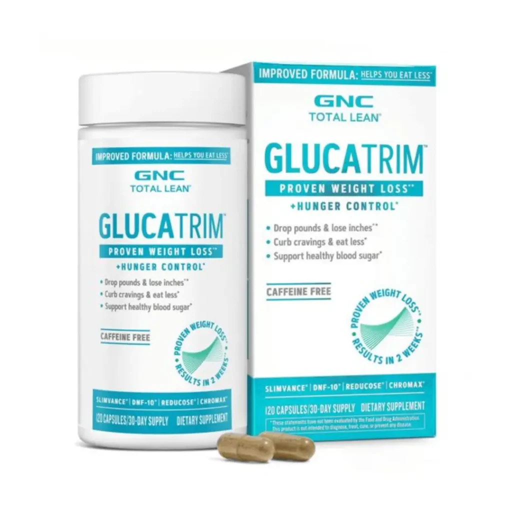 Total Lean GlucaTrim Proven Weight Loss + Hunger Control, Formula noua si imbunatatita pentru slabit, 120 cps GNC