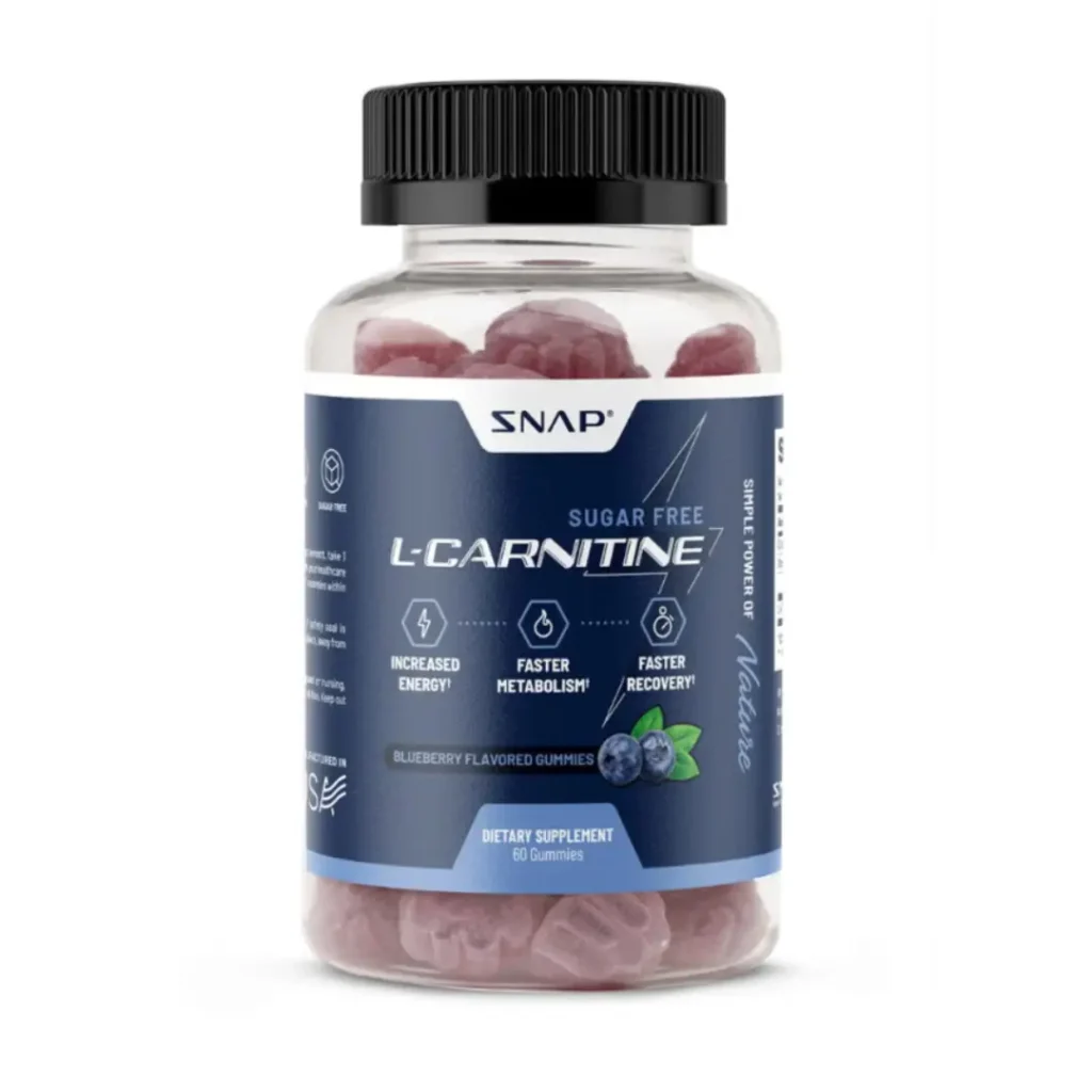 Snap Supplements L-carnitine Gummies With Blueberry Flavour, L-carnitina Jeleuri Cu Aroma De Afine, 60 Jeleuri