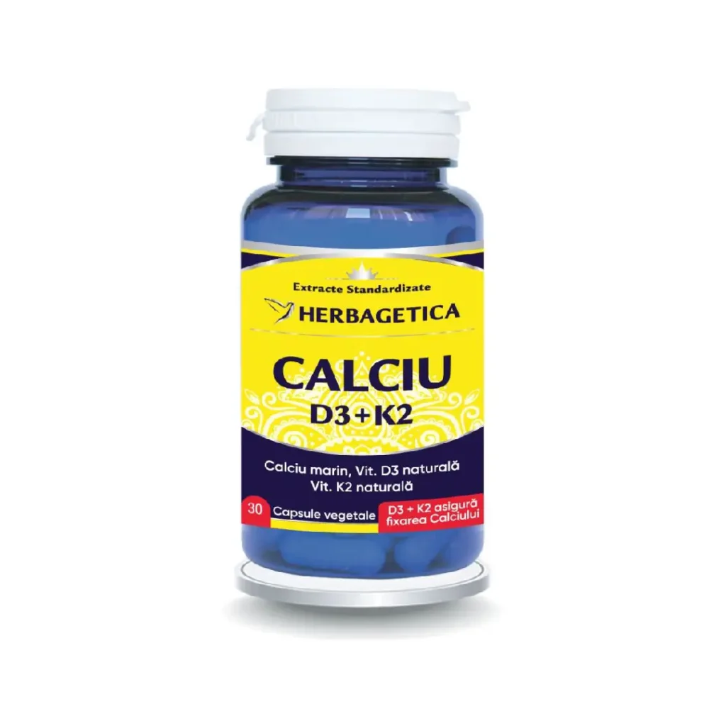 Calciu + D3 cu vitamina K2 30 cp Herbagetica