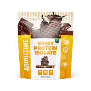 Abouttime Whey Protein Isolate, Izolat Proteic Din Zer Cu Aroma De Ciocolata 918.4 G GNC