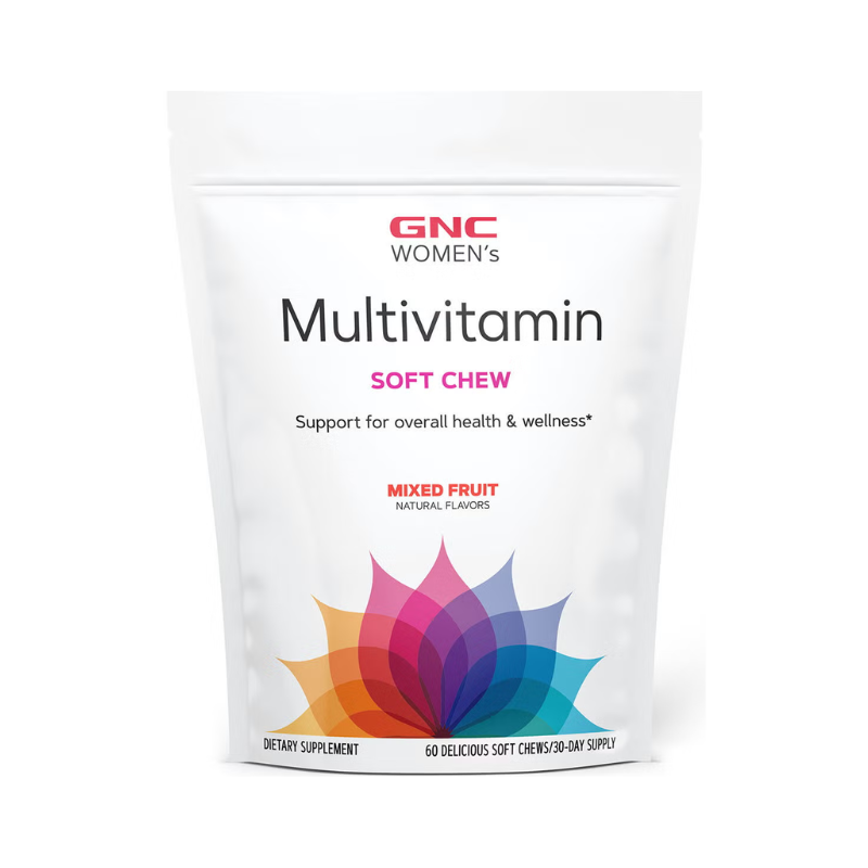 Gnc Women’s Ultra Mega Soft Chews, Mixed Fruit, Multivitamine Pentru Femei Caramele Cu Aroma De Mix De Fructe, 60 Caramele
