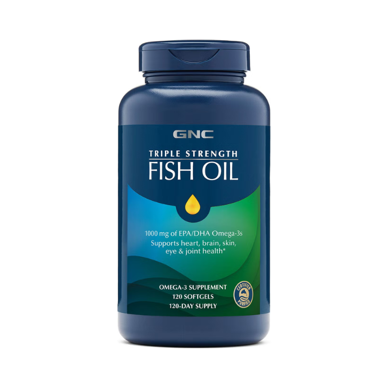 Triple Strength Fish Oil, Ulei De Peste 1000 Mg Omega 3 Epa Si Dha 120 cp GNC