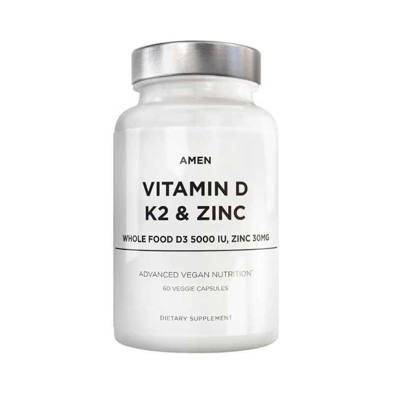 Codeage Amen Vitamin D – K2 & Zinc – Vitamin D3, Formula Pentru Imunitate, Oase Puternice Si Protectie Cardiovasculara, 60 Cps