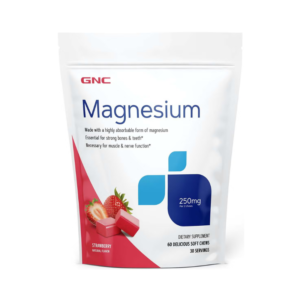Gnc Magnesium 250 Mg, Magneziu, Cu Aroma Naturala De Capsuni Pentru Relaxare Musculara Si Sustinerea Sistemului Nervos, 60 Caramele