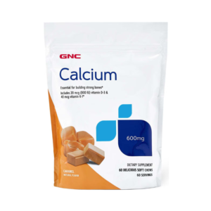 Gnc Calcium Soft Chews 600 Mg, Calciu Caramele, Cu Aroma Naturala De Caramel, 60 Caramele