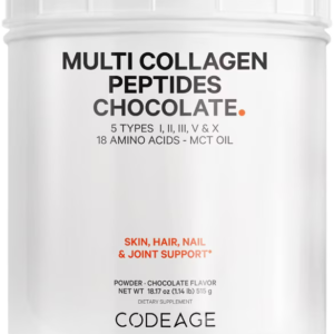 Codeage Hydrolyzed Multi Collagen - 5 Types Collagen Peptides + Mct Oil , Colagen Hidrolizat Din 5 Surse Sub Forma De Peptide + Mct Oil , Cu Aroma De Ciocolata 515 G GNC