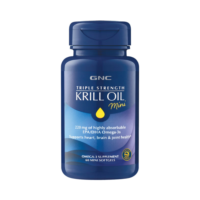 Gnc Triple Strength Krill Oil Mini, Ulei De Krill, 60 Cps