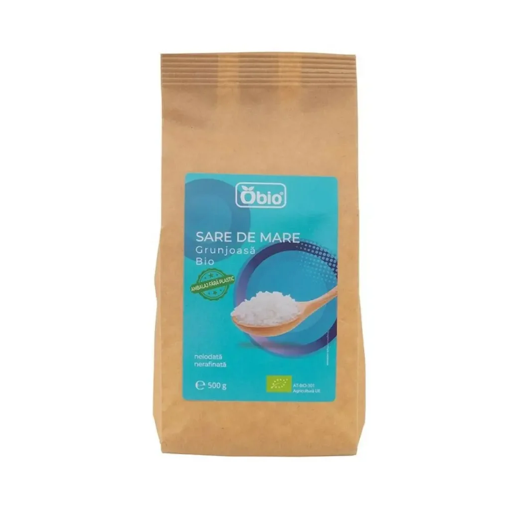 Sare de mare grunjoasa bio 500g Obio